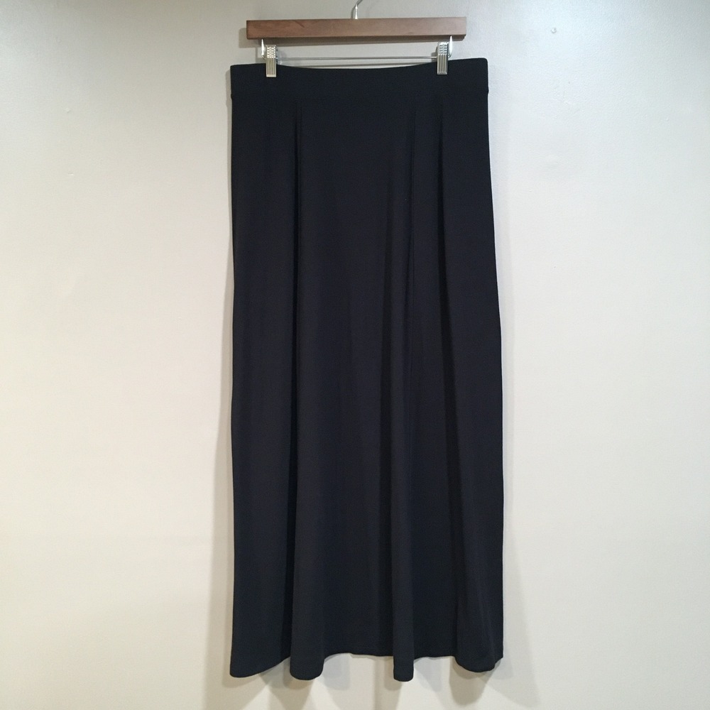 Maurices Knit Maxi Skirt Womens L Black Casual Minimalist Long Gothic Witchy